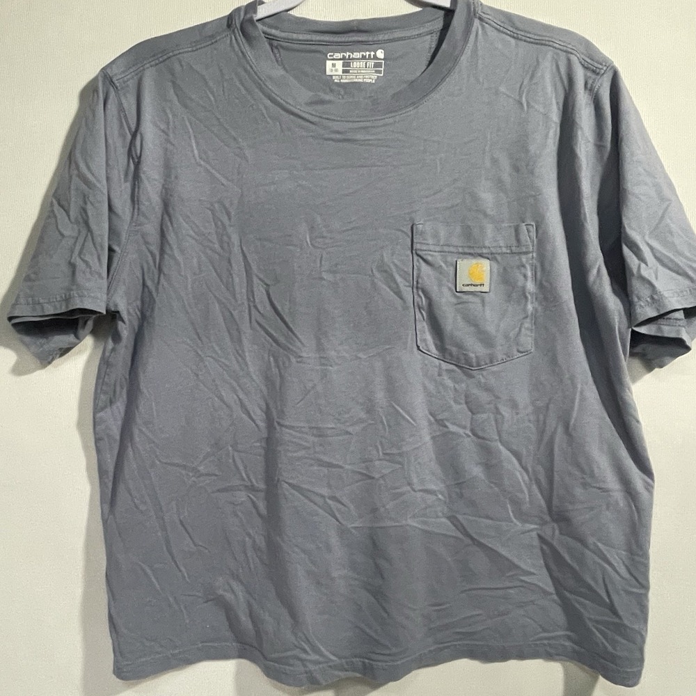 Carhartt - Loose Fit Pocket T-Shirt Bluish Gray Women's Size Medium